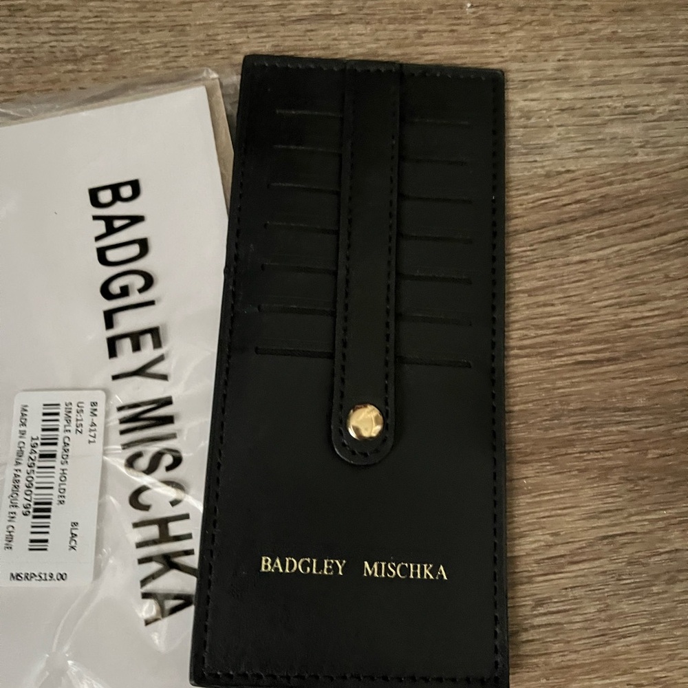 Badgley Mischka Elegant Black Card Holder